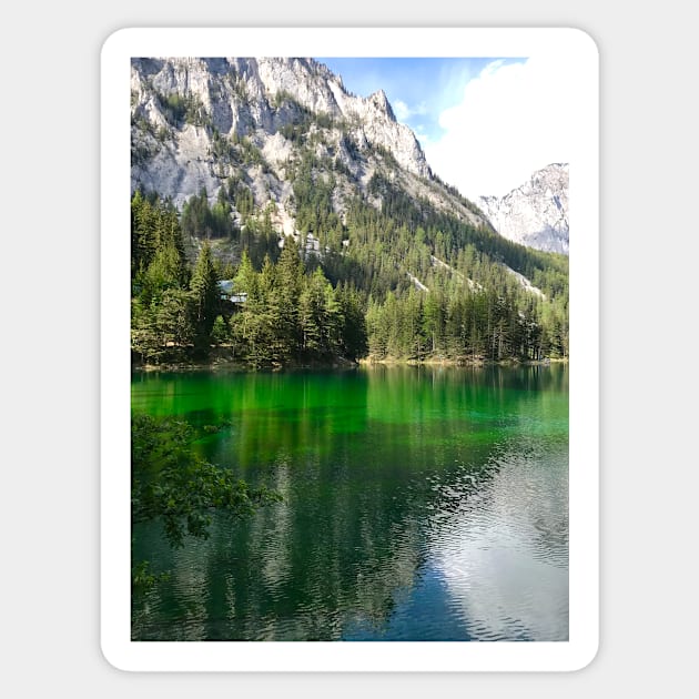 Green Lake in Austria in June Sticker by ephotocard
